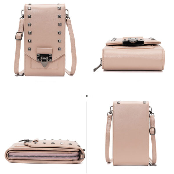 Rivet Design Shoulder Bags Mobile Phone Handbag Solid Color Crossbody Bags Women - Image 10