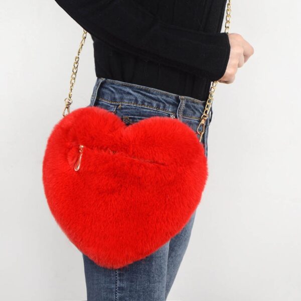 Love Bags For Women Plush Chain Shoulder Bags Valentine's Day Party Bag - Image 3